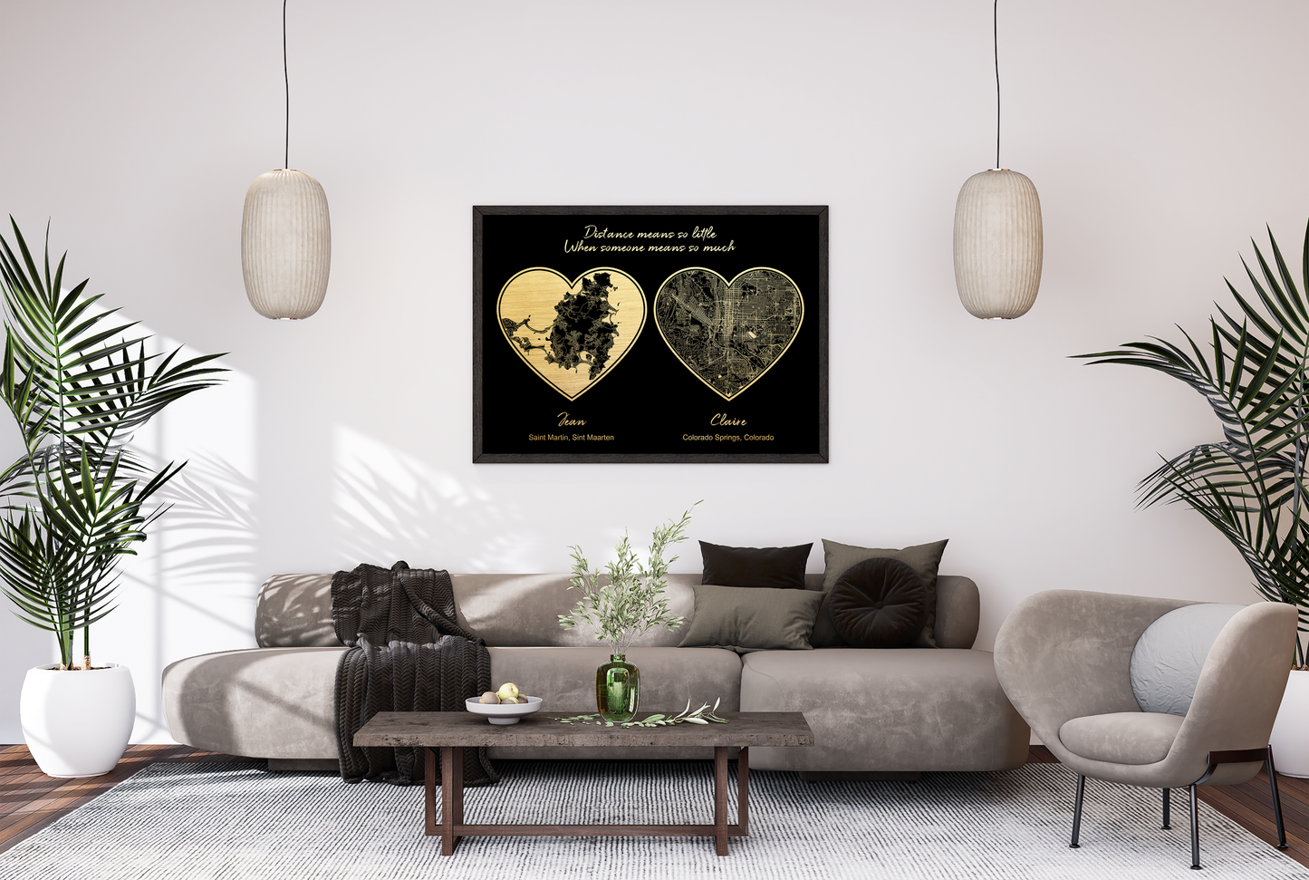 Custom Long distance Heart Shape City Map, Relationship Gift for Boyfriend, Girlfriend, Bestie