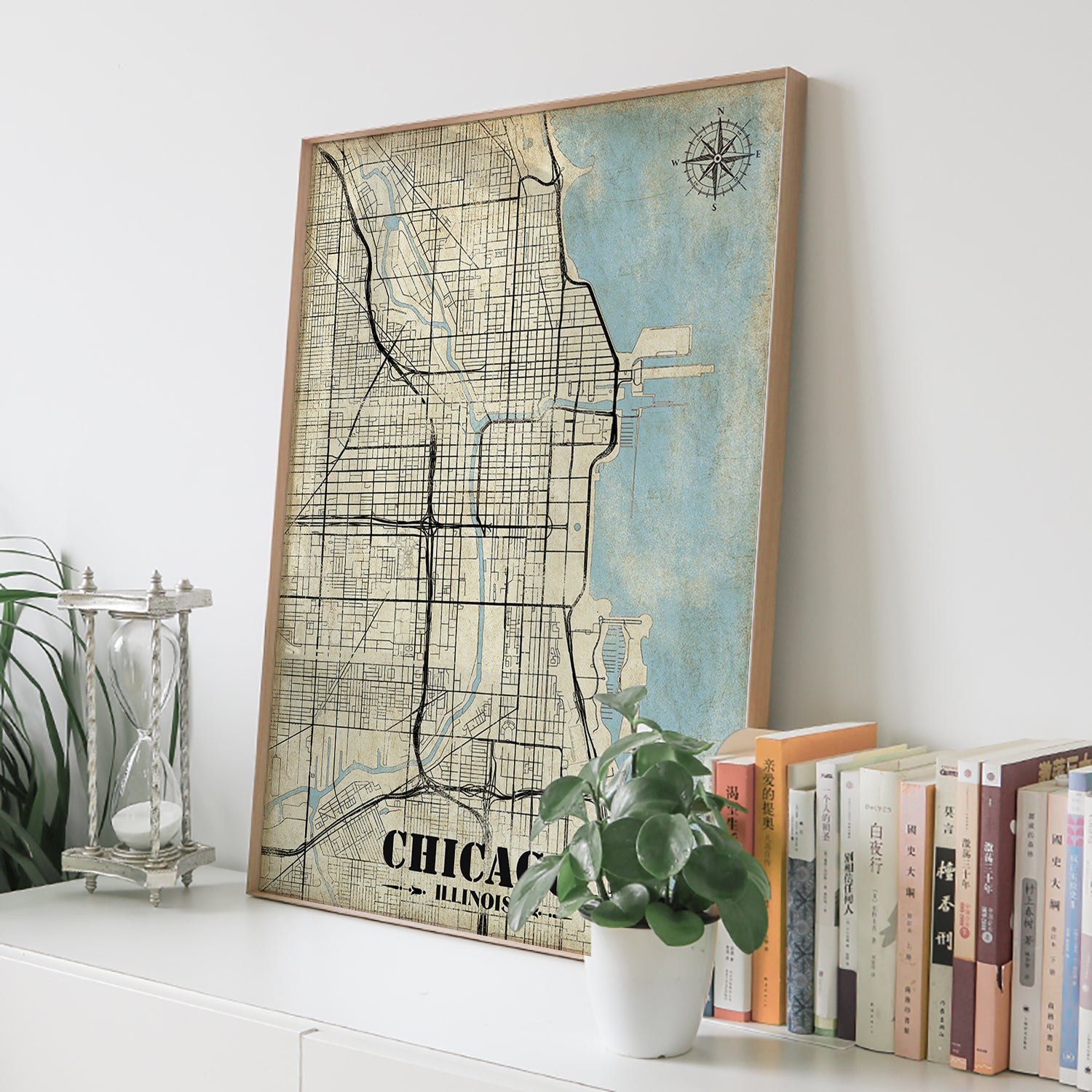 CUSTOM Vintage city map print, Classical painting print of the world map wall art decor framed poster, Retro personalized art map gifts - 23maps