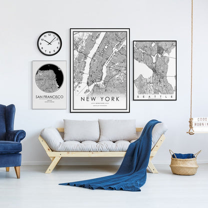 Digital Download CUSTOM City Map, Minimal Line Wall Art