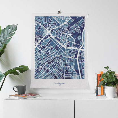 CUSTOM city map print, Watercolor map of state city wall art home decor framed poster, personalized anniversary wedding graduation gift - 23maps